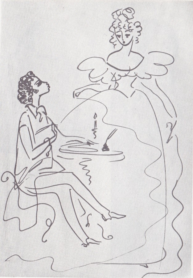 Рисунок Юный поэт и дама его мечты (1967)